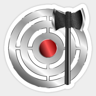 Silver Target w/ Red Bullseye Throwing Axe Kit Sticker